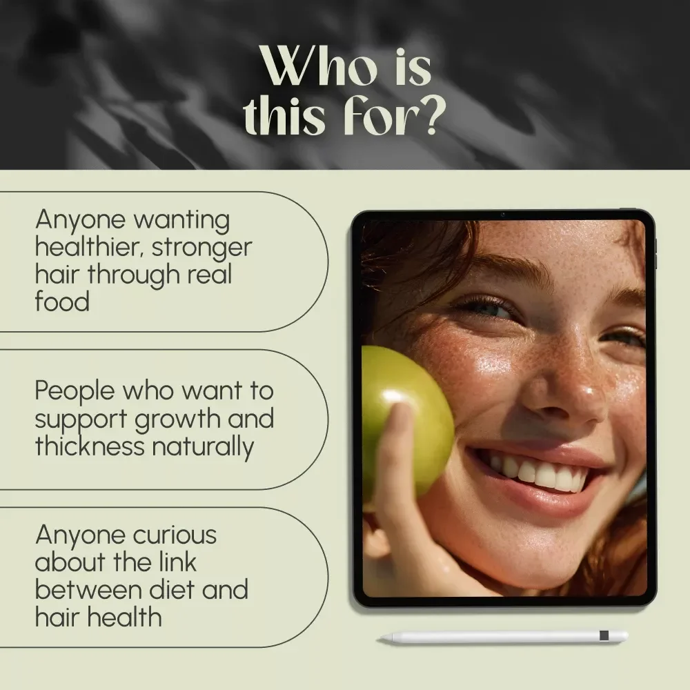 The Guide to Food for Strong, Healthy Hair | Digital Download Guide for Hair Nutrition, Growth & Shine