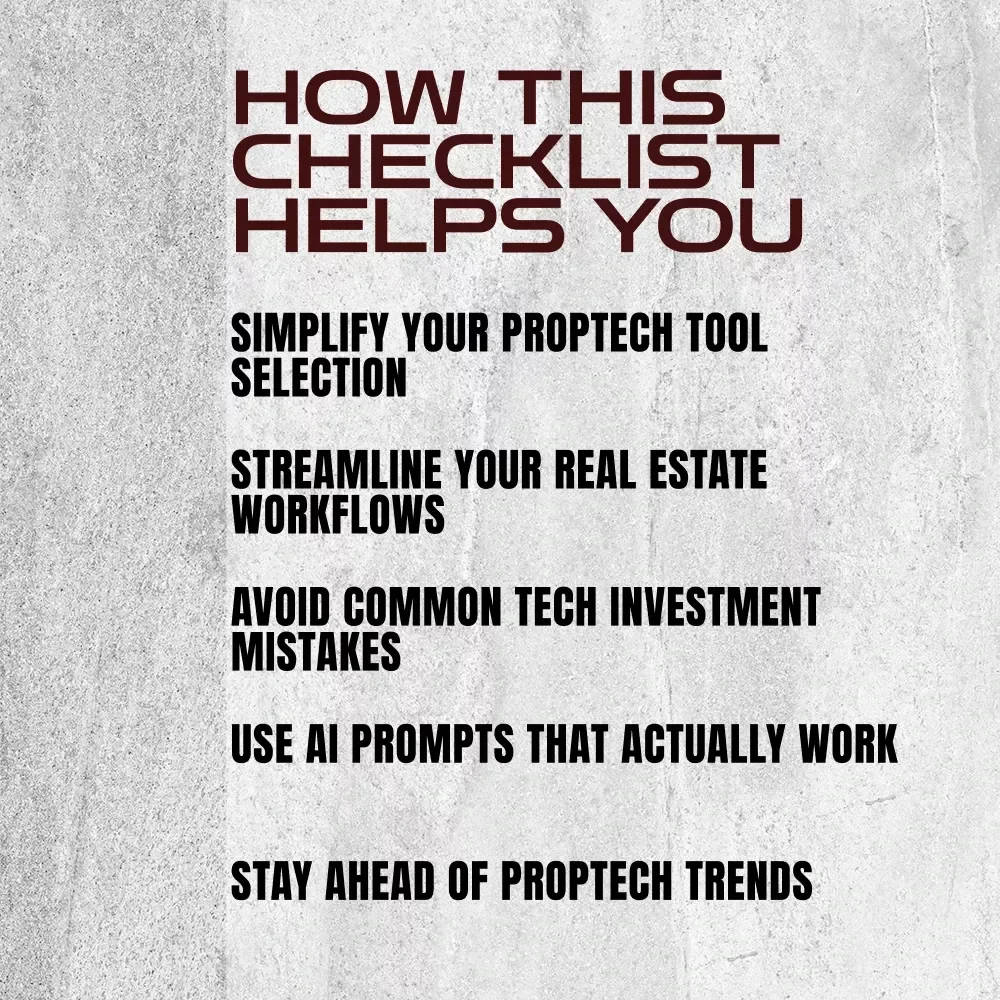 The Smart Investor’s Proptech Checklist | Digital Download for Real Estate Investors | Proptech in Real Estate Investing Guide