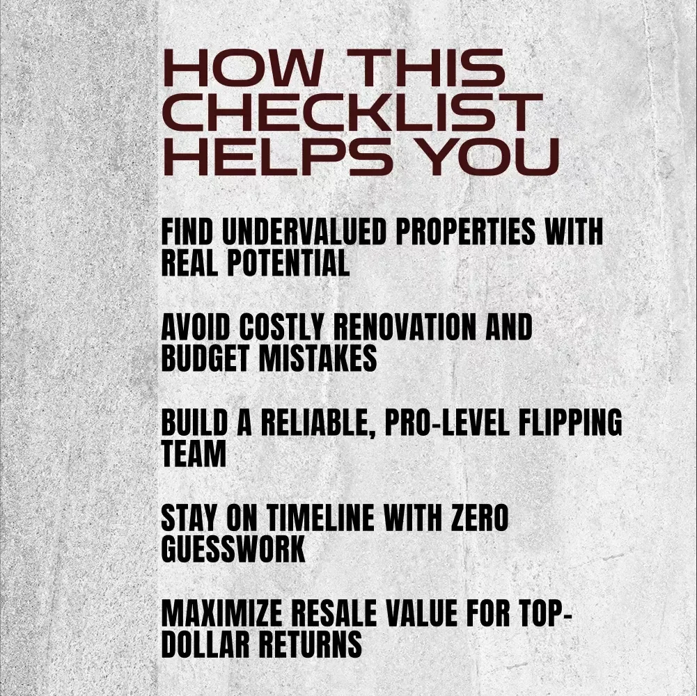 The Ultimate Fix and Flip Checklist | Real Estate Strategy Guide for Investors, eBook PDF, Instant Digital Download