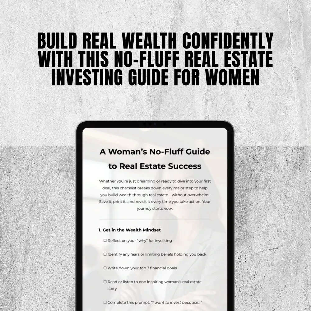 A Woman’s No-Fluff Guide to Real Estate Success | Checklist for Women in Real Estate Investing | Instant Digital Download