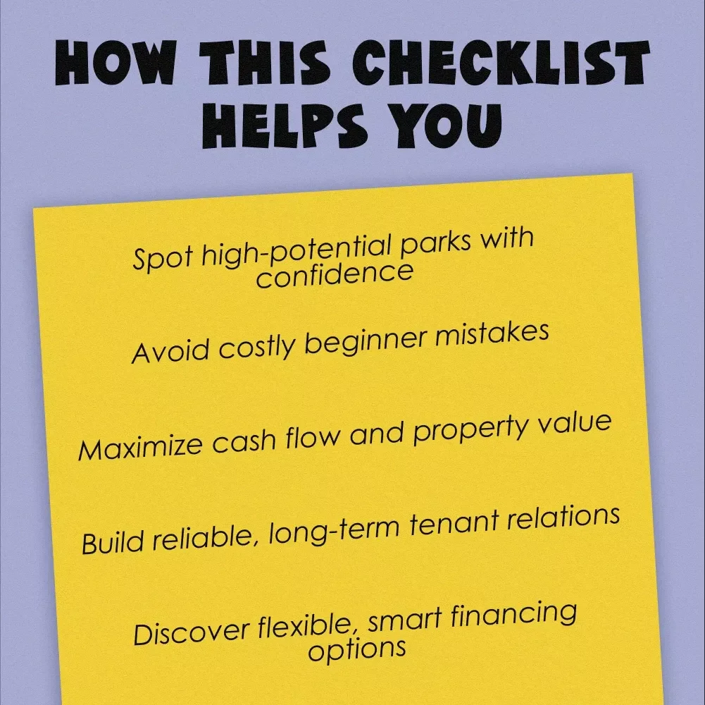 Your Mobile Home Park Investment Playbook | Digital Checklist for Smart Mobile Home Park Investments | Instant Download