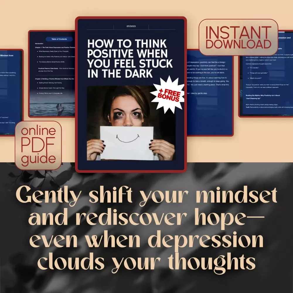 How to Think Positive When You Feel Stuck in the Dark – A Gentle Guide to How to Think Positive When Depressed | Digital Download