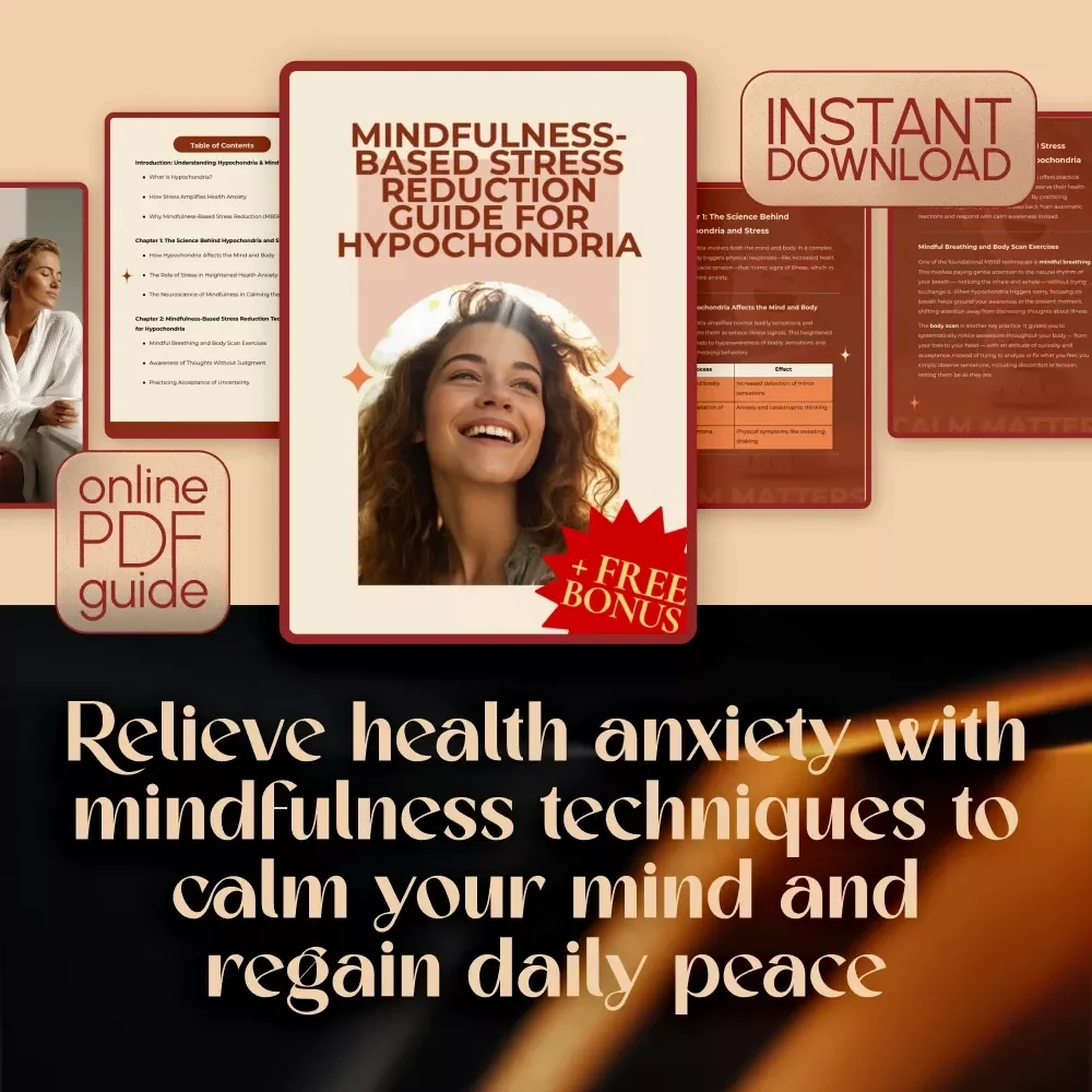 Mindfulness-Based Stress Reduction Guide for Hypochondria – Digital Download for Health Anxiety Relief, MBSR eBook, Calm Mind eGuide