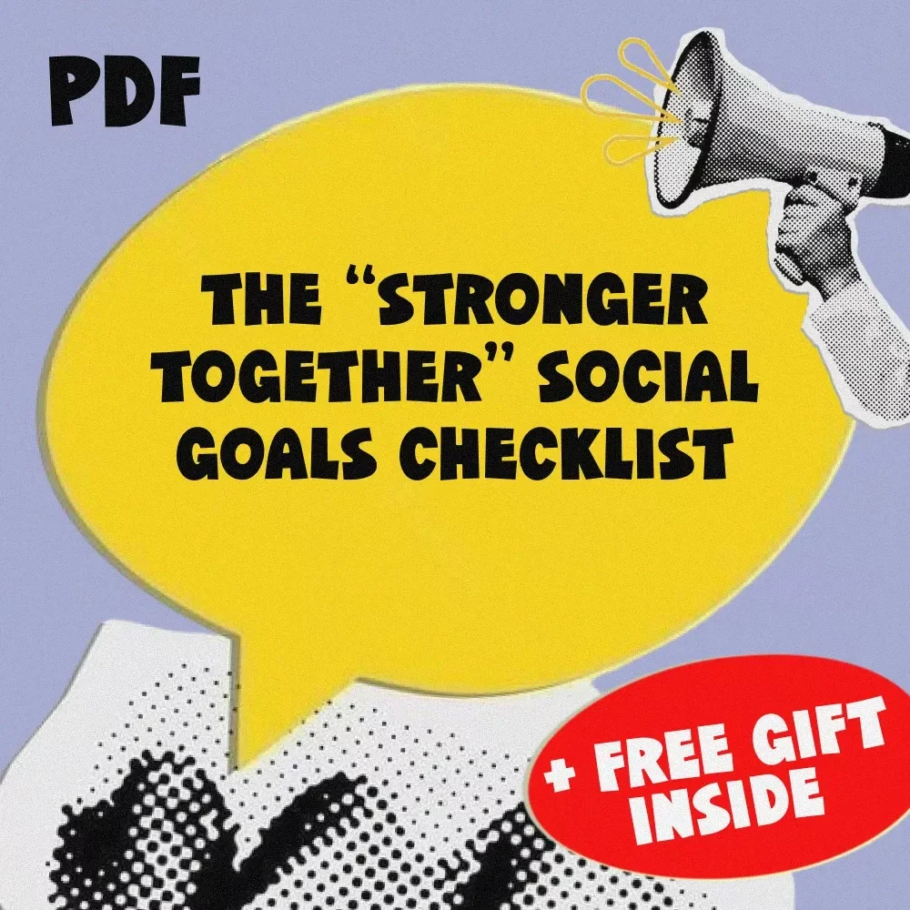 The “Stronger Together” Social Goals Checklist | Digital Download | Examples of Social Goals | Goal Setting PDF