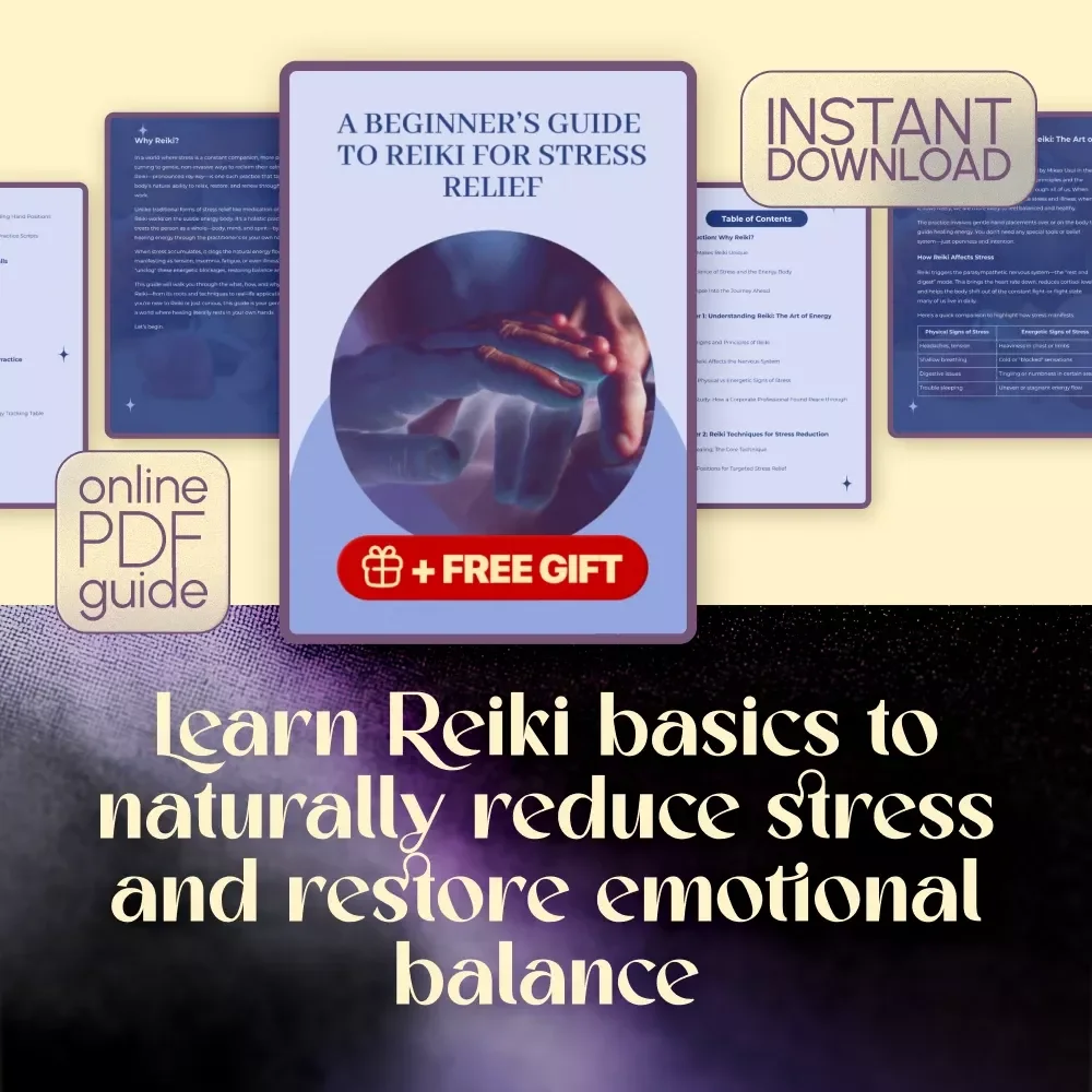 A Beginner’s Guide to Reiki for Stress Relief – Digital Reiki Stress Reduction Guide for Beginners, Holistic Energy Healing eBook, Self-Care Download