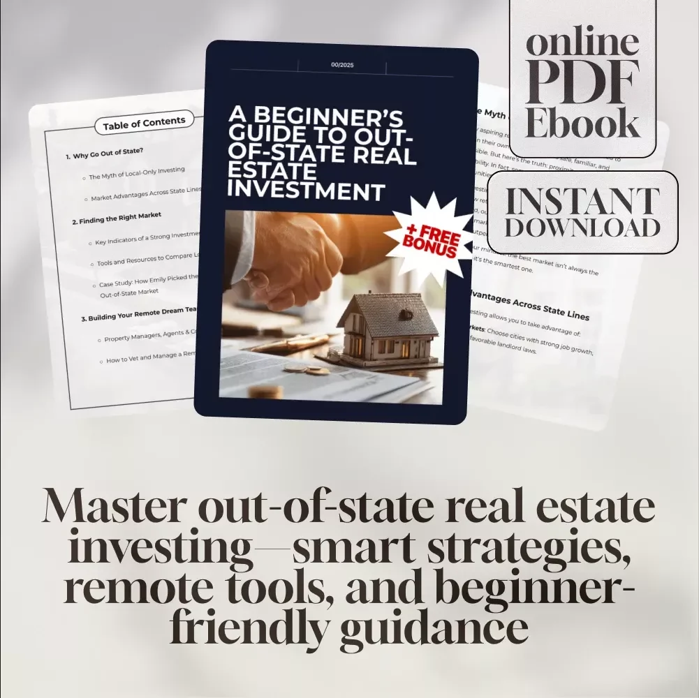 A Beginner’s Guide to Out-of-State Real Estate Investment | eBook for New Real Estate Investors | Digital Download for Remote Investing