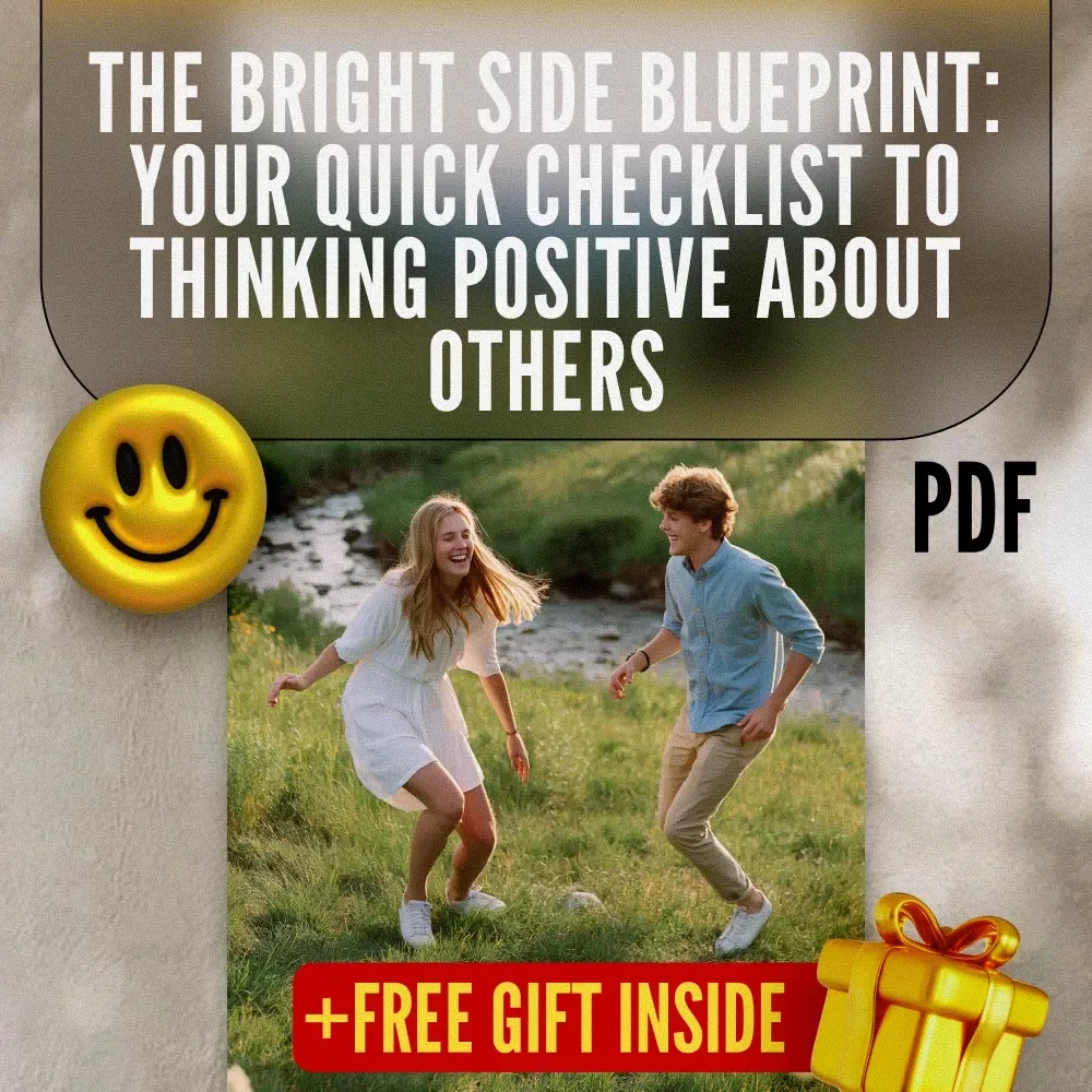 The Bright Side Blueprint: Your Quick Checklist to Thinking Positive About Others | Digital Guide to How to Think Positive About Others, Positivity Mindset Printable, Mental Wellness Tool