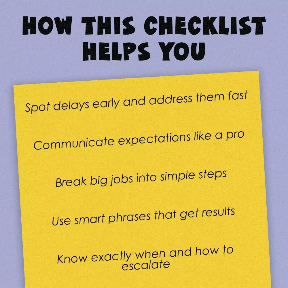 The “No More Delays” Checklist: How to Motivate Your Contractor Like a Pro | Digital Download for Homeowners | How to Motivate a Slow Contractor