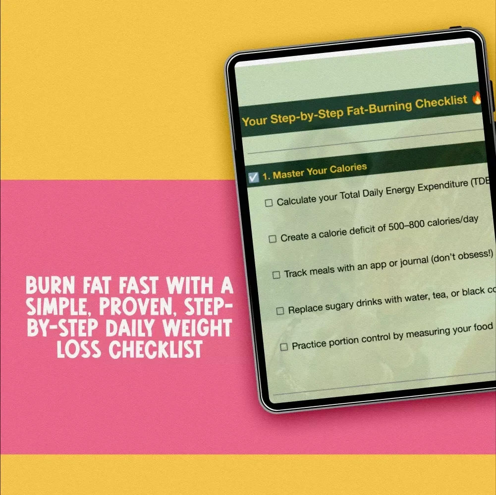 Your Step-by-Step Fat-Burning Checklist | How to Lose 10kg Fast Digital Guide, Printable Fat Loss Planner, Weight Loss Checklist