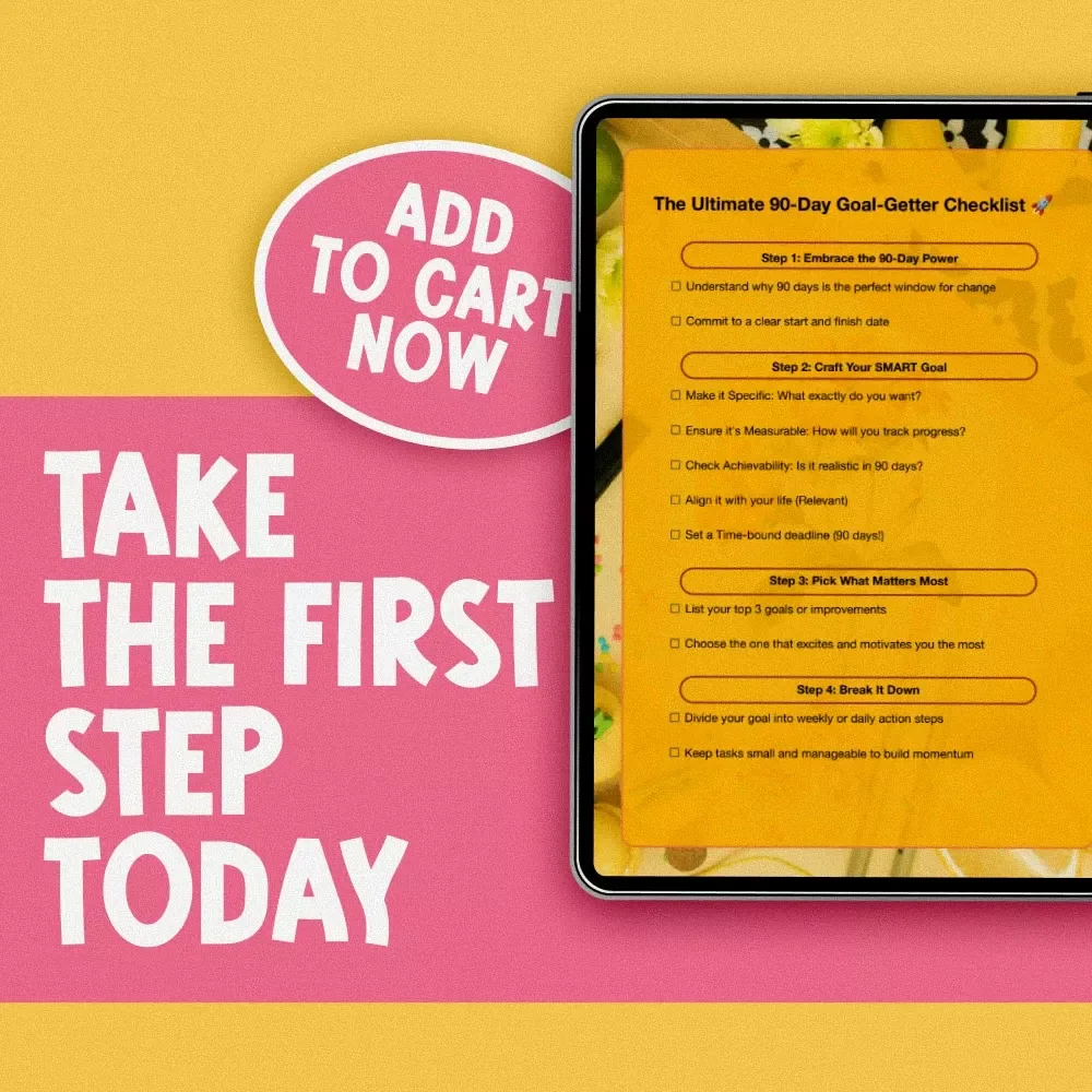 The Ultimate 90-Day Goal-Getter Checklist | How to Set 90 Day Goals | Digital Download