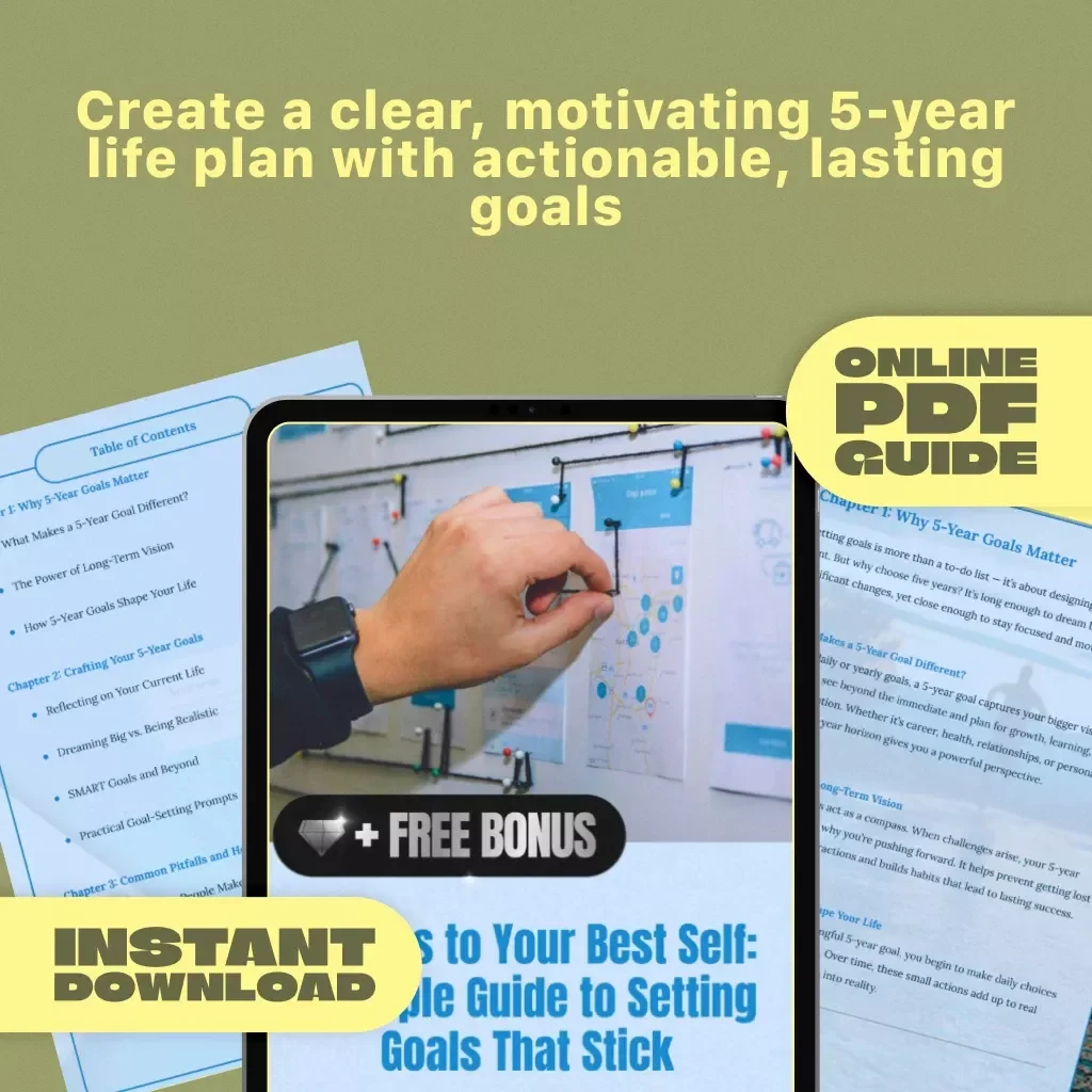 5 Years to Your Best Self: A Simple Guide to Setting Goals That Stick | Digital Goal Setting Guide | How to Set 5 Year Goals eBook