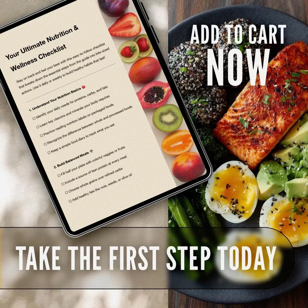 Your Ultimate Nutrition & Wellness Checklist | Diet and Nutrition Printable Guide for Healthy Eating, Wellness Planning & Meal Habits
