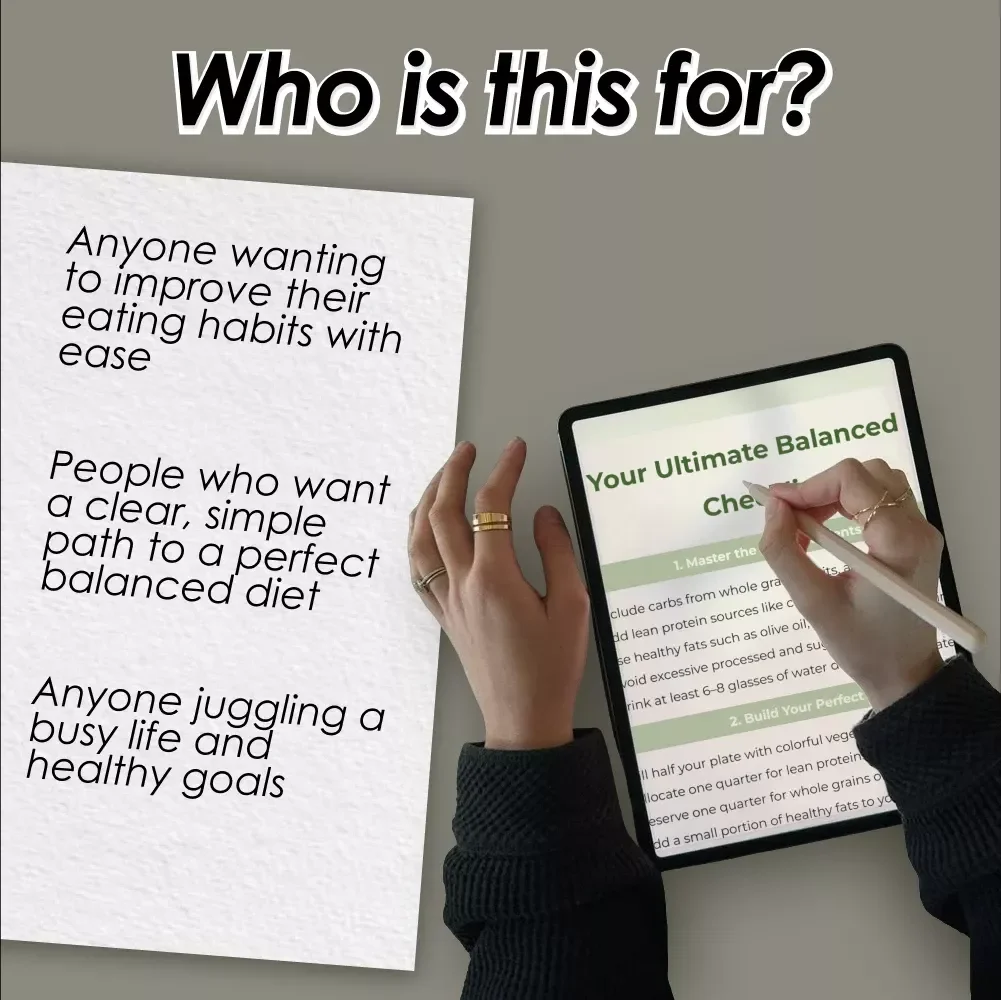 Your Ultimate Balanced Diet Checklist | Digital Download for Perfect Balanced Diet Planning & Healthy Eating Habits