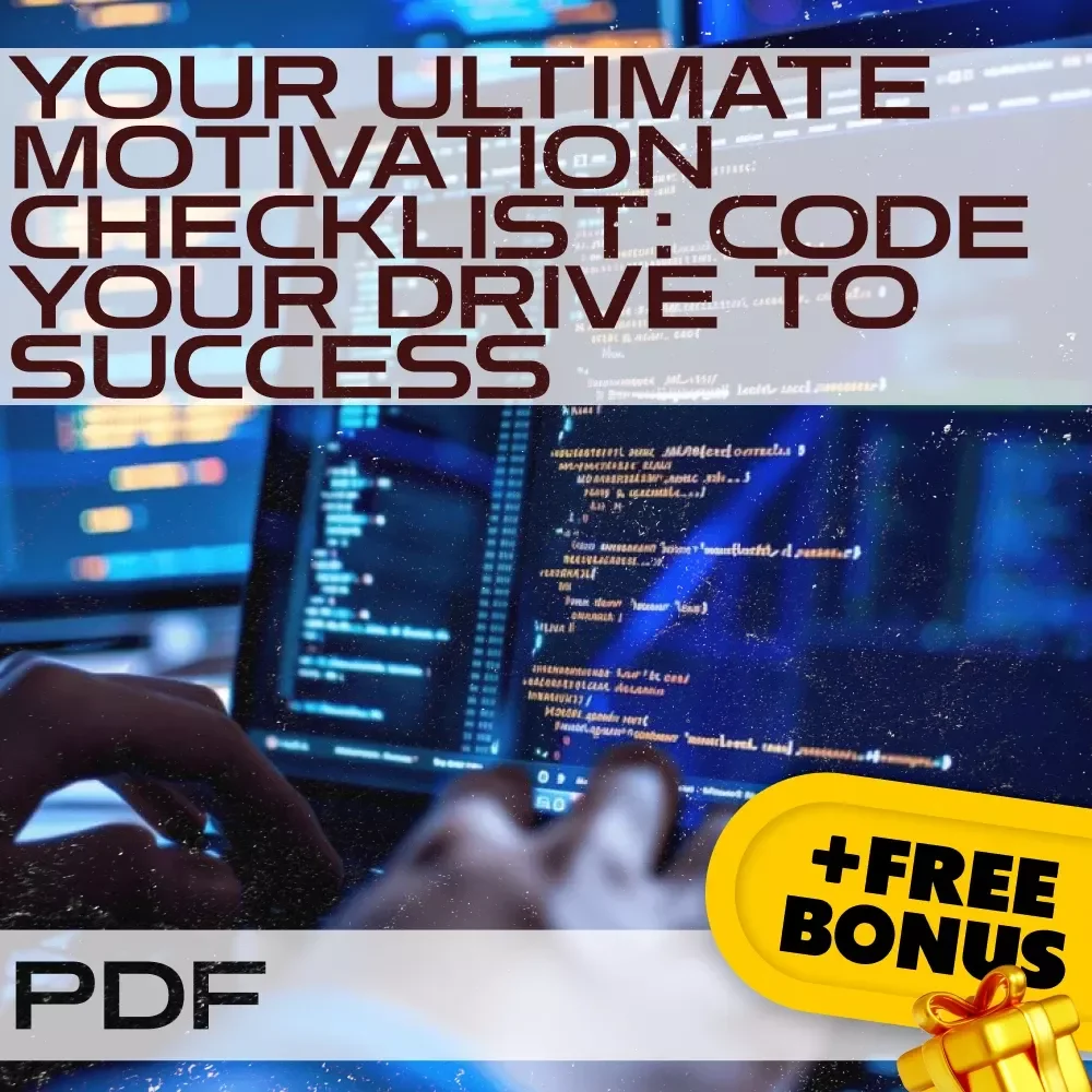 Your Ultimate Motivation Checklist: Code Your Drive to Success | How to Get Motivated to Learn Programming | Digital Download for Aspiring Coders