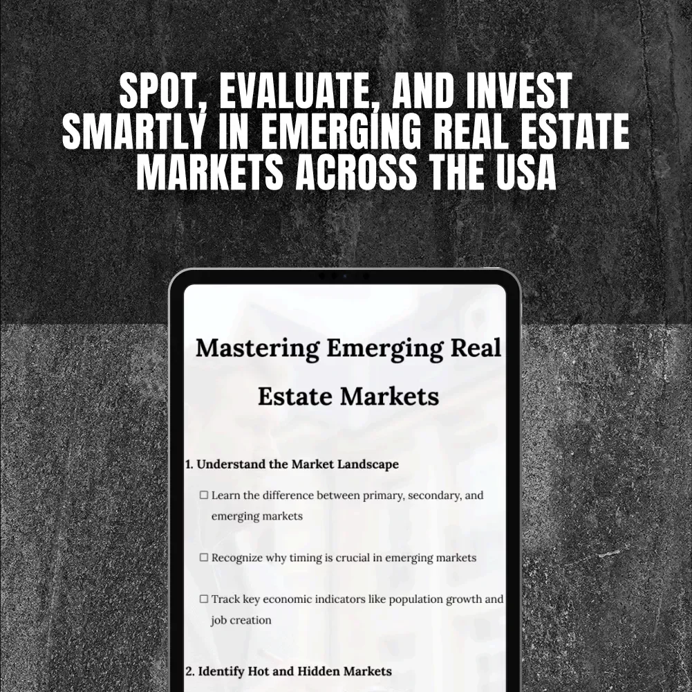 Mastering Emerging Real Estate Markets | Investor Checklist for Emerging Real Estate Markets USA | Digital Download for Smart Investors