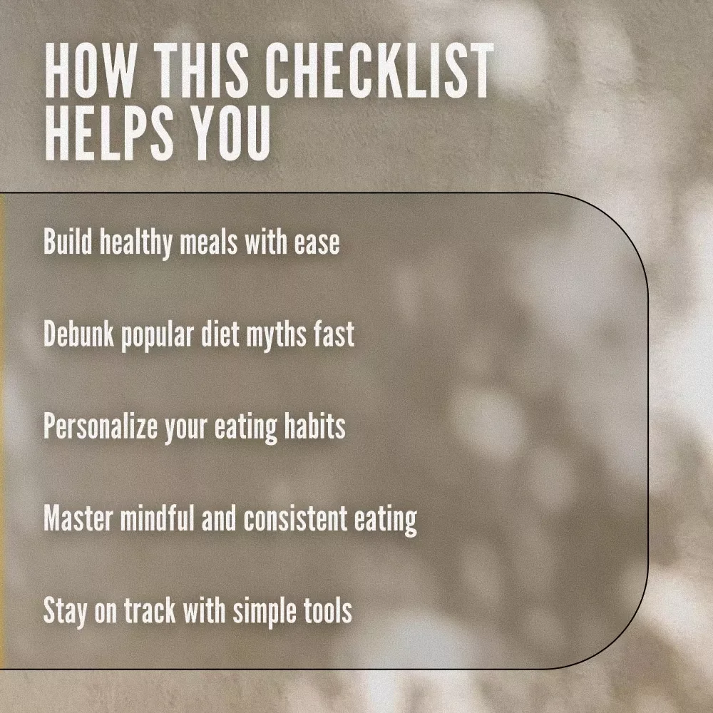 Your Ultimate Nutrition & Wellness Checklist | Diet and Nutrition Printable Guide for Healthy Eating, Wellness Planning & Meal Habits