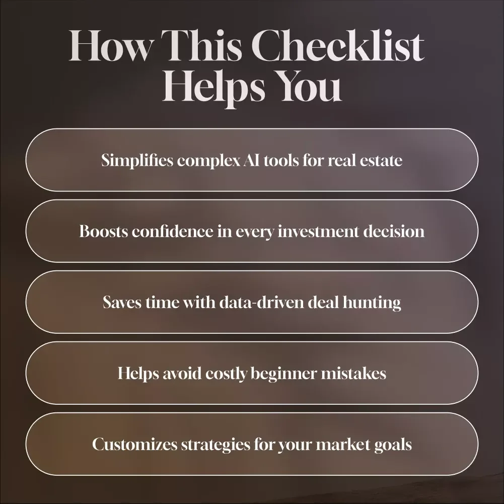 Your Step-by-Step Checklist to Smarter Property Investing | Digital Download for Real Estate Success with AI Tools for Property Investors