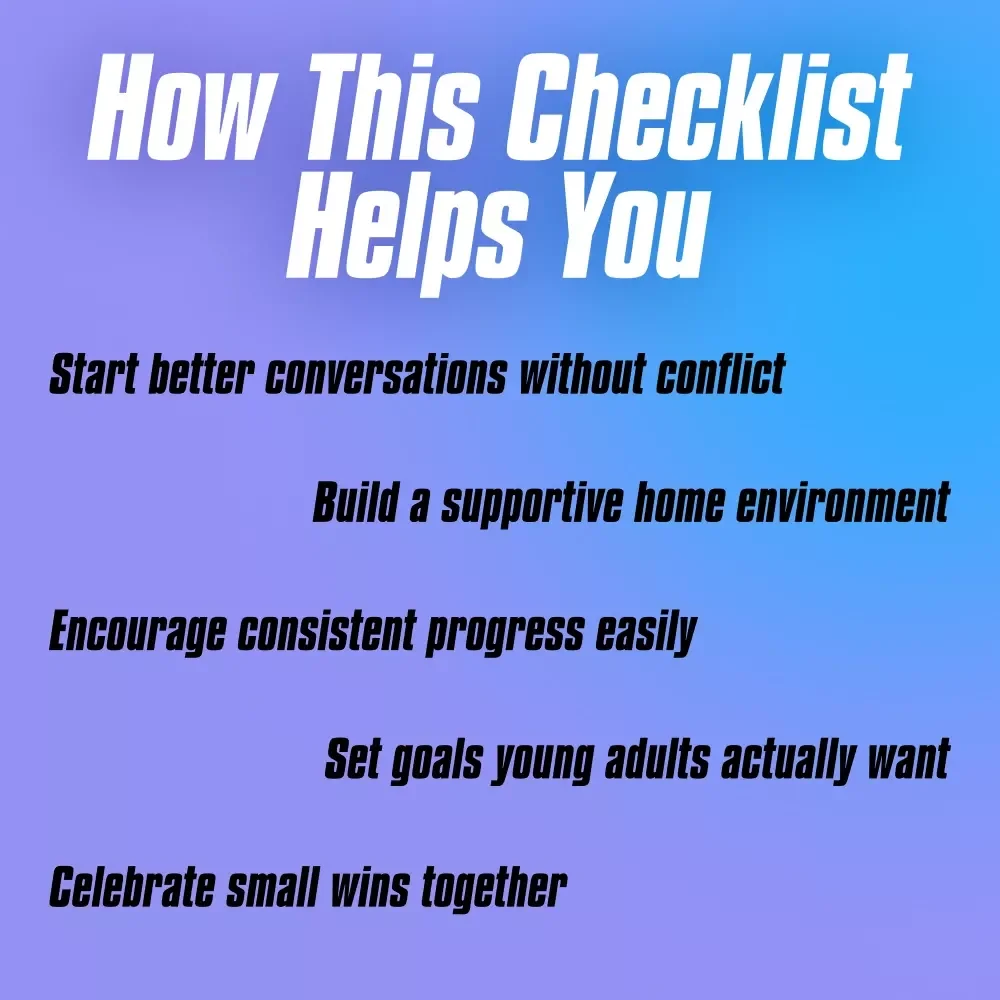 Checklist: Ignite Young Adults Motivation at Home – How to Motivate Young Adults Living at Home | Printable Guide for Parents & Caregivers