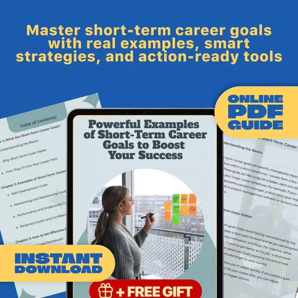 Powerful Examples of Short-Term Career Goals to Boost Your Success | Goal Setting Guide | Career Growth eBook | Professional Development Digital Download