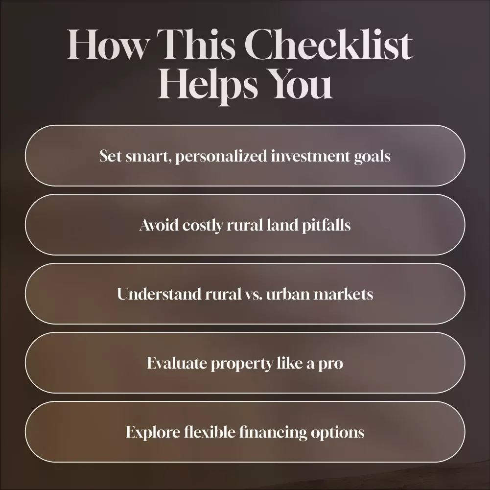 Your Roadmap to Successful Rural Real Estate Investing Checklist | Digital Guide for Investing in Rural Real Estate