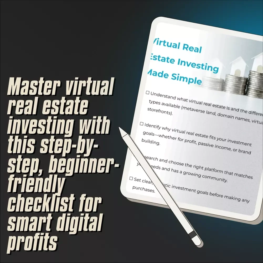 Virtual Real Estate Investing Made Simple Checklist | Digital Download | Virtual Real Estate Investing Guide for Beginners | Passive Income Strategy