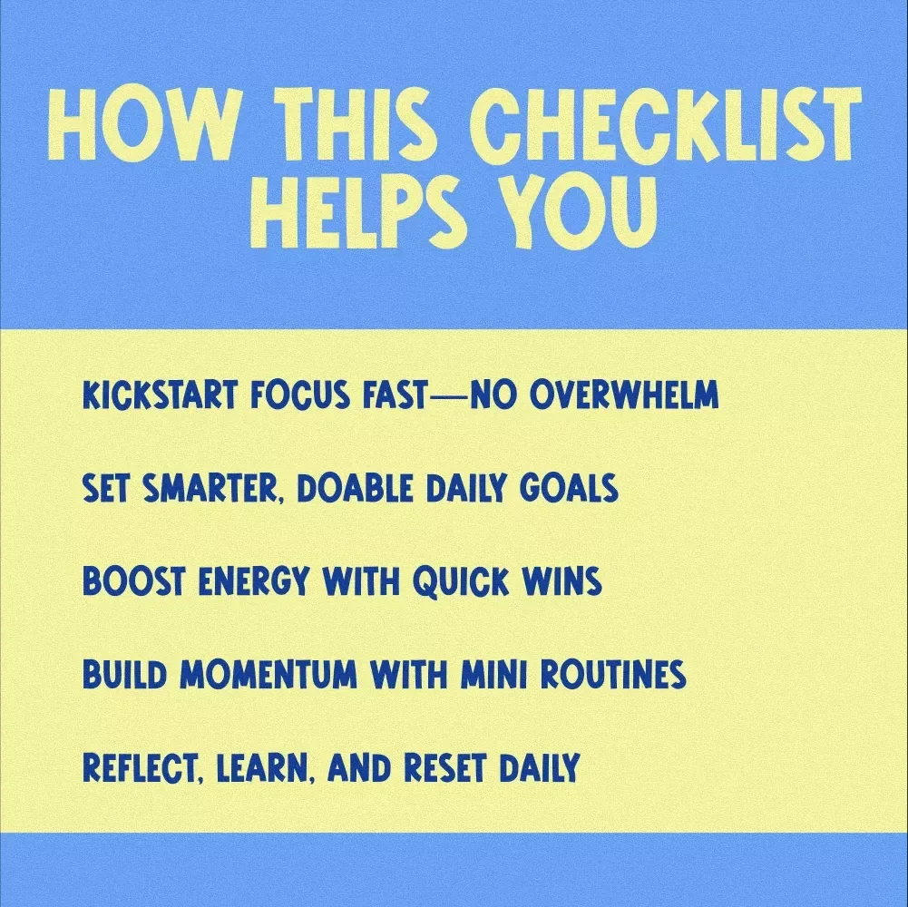 Your Daily Goals Game Plan: Crush It in 15 Minutes or Less! | Printable Daily Checklist for Work & Productivity | Daily Work Goals Examples Included