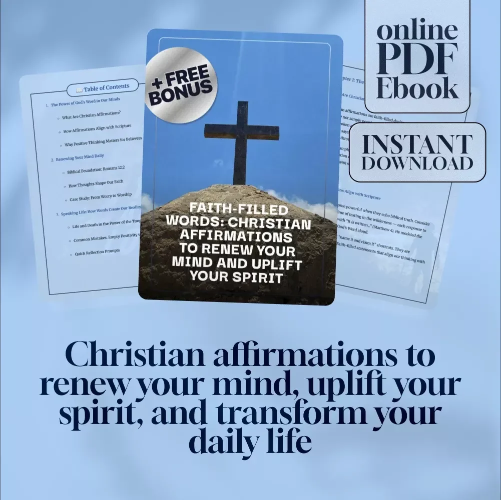 Faith-Filled Words: Christian Affirmations to Renew Your Mind and Uplift Your Spirit | eBook for Positive Thinking | Christian Affirmations for Positive Thinking Guide