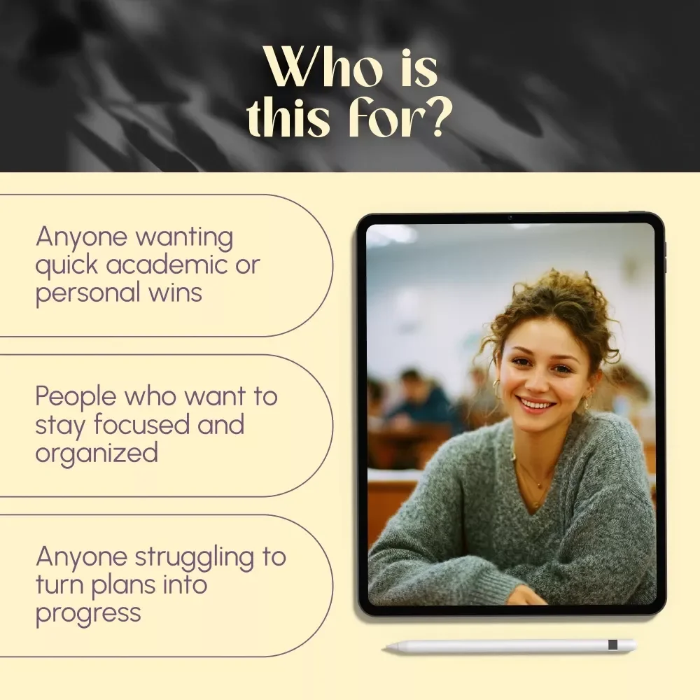 Quick Wins: Smart Short-Term Goals Every Student Can Nail – Digital Guide with Examples of Short Term Goals for Students, Study Motivation Planner PDF