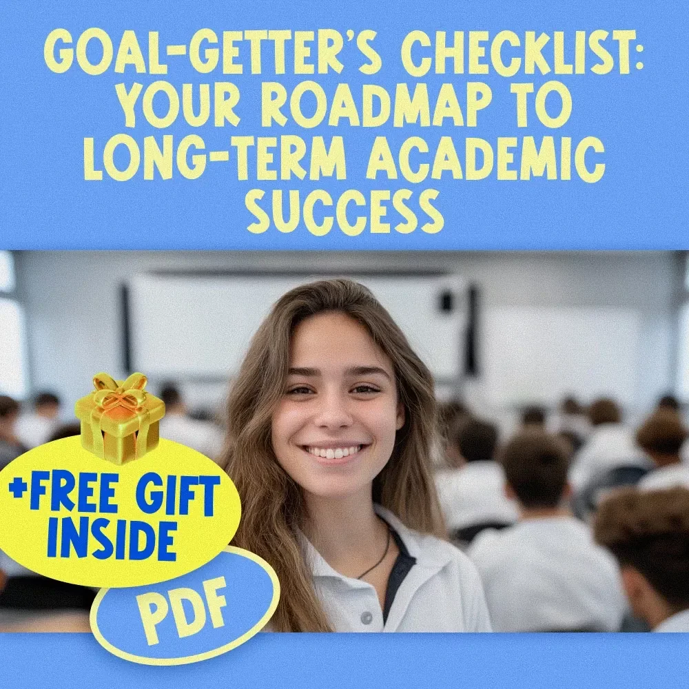 Goal-Getter’s Checklist: Your Roadmap to Long-Term Academic Success | SMART Goals Planner & Examples of Long Term Goals for Students | Academic Success Digital Download