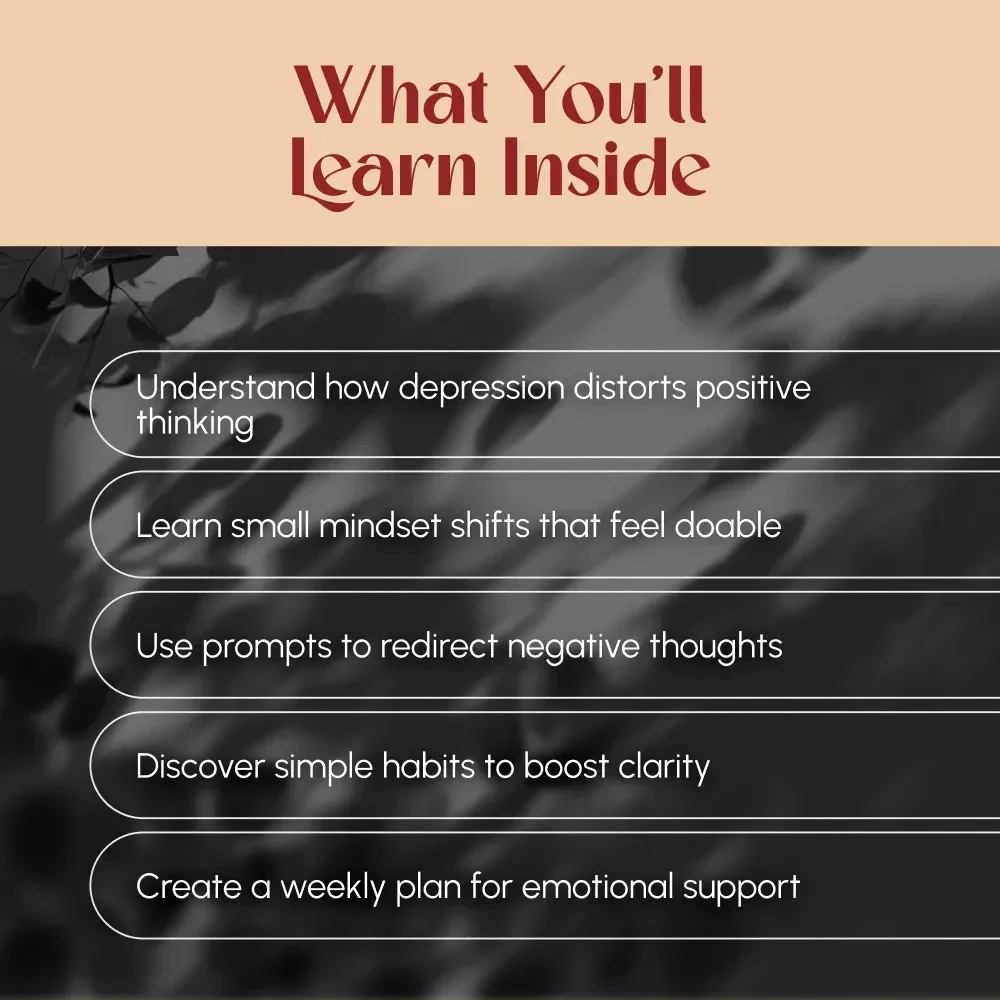 How to Think Positive When You Feel Stuck in the Dark – A Gentle Guide to How to Think Positive When Depressed | Digital Download