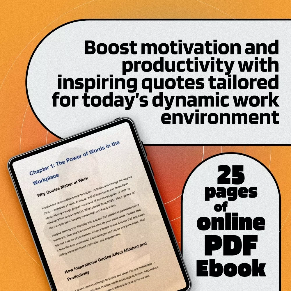 Words at Work: Inspiring Office Quotes to Boost Your Day | Office Quotes About Work | Digital Download eBook