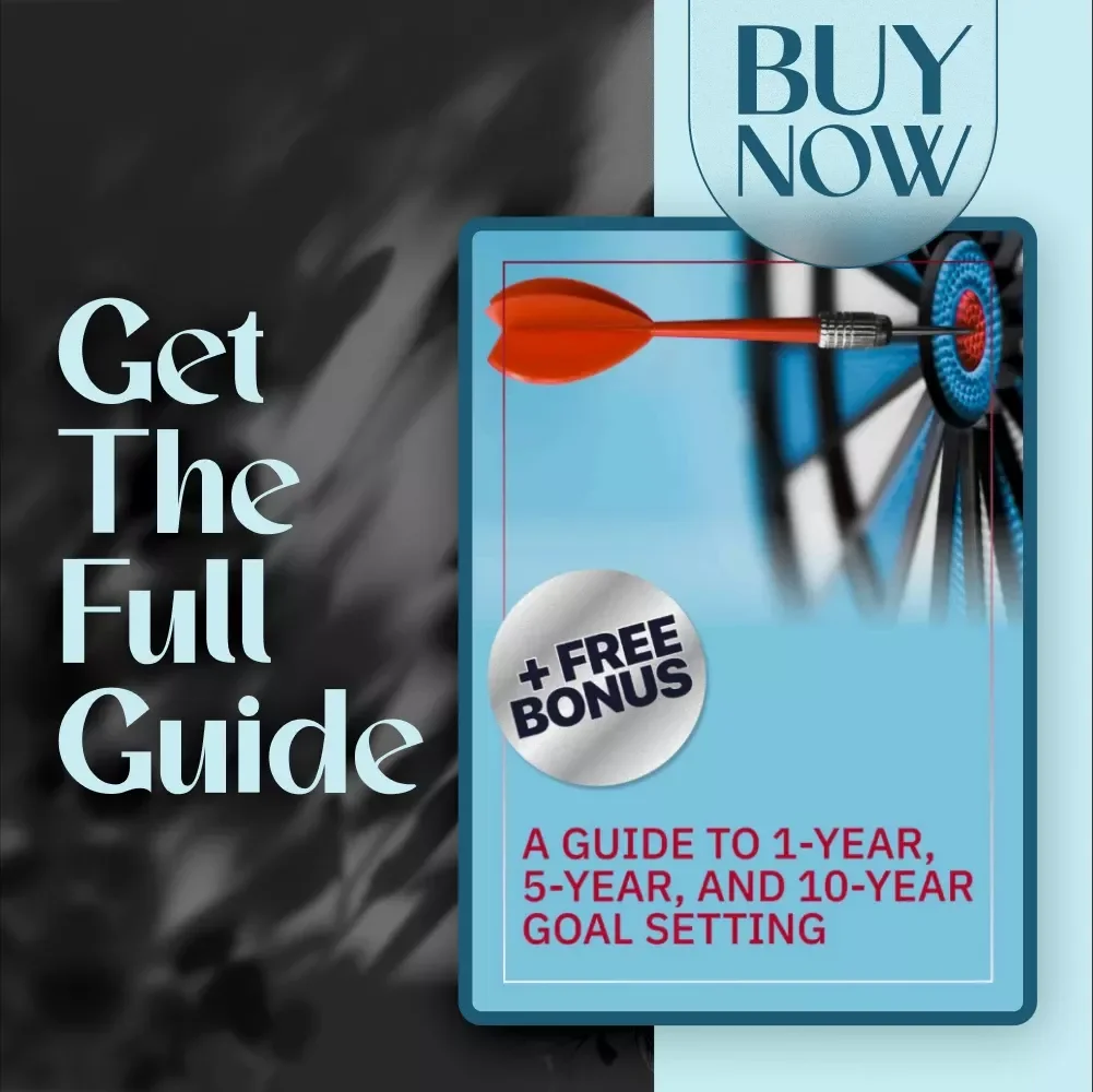 A Guide to 1-Year, 5-Year, and 10-Year Goal Setting | Goal Planner | 1 Year 5 Year 10 Year Goals Example | Digital Download Guide