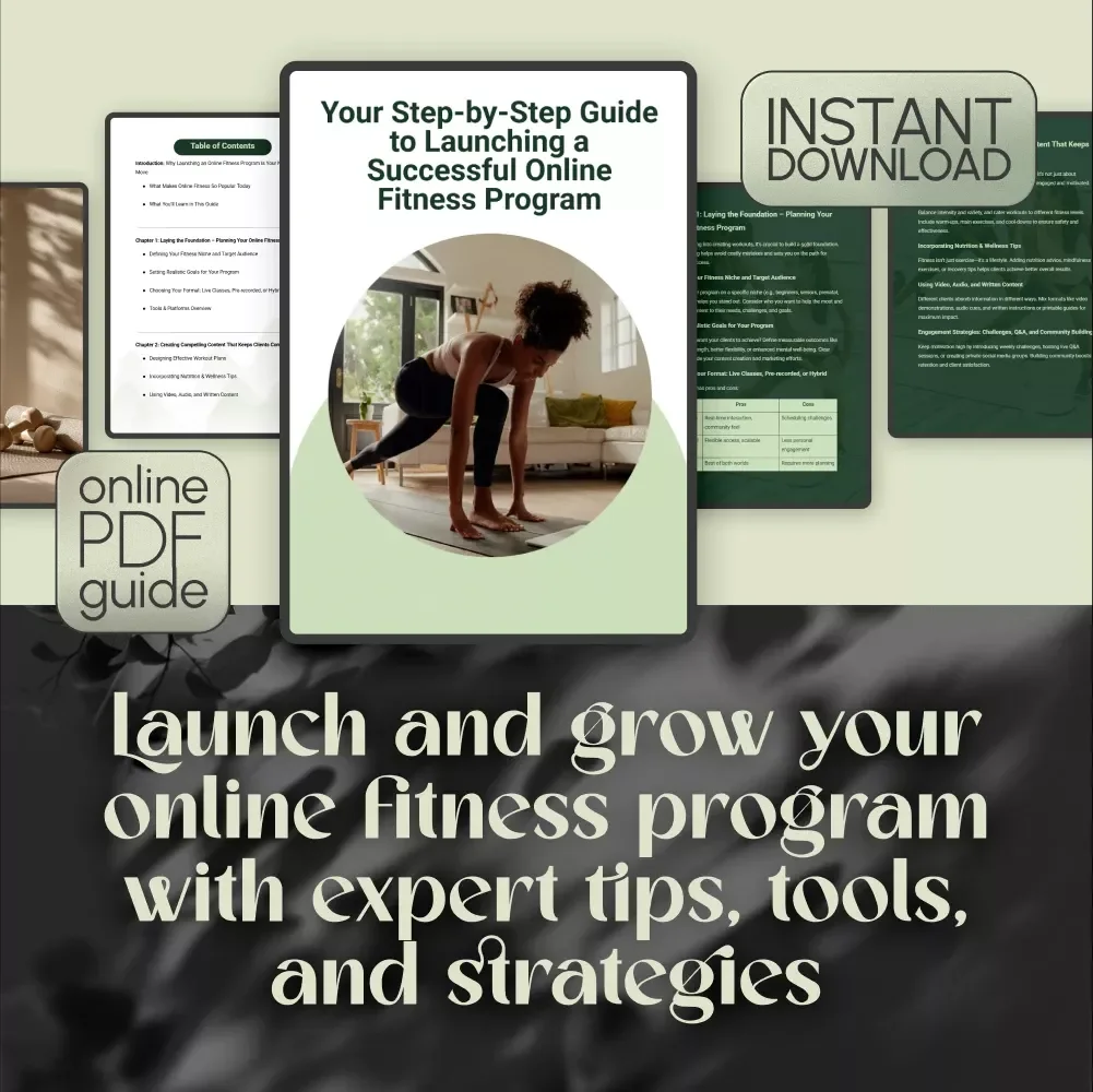 Your Step-by-Step Guide to Launching a Successful Online Fitness Program | How to Start an Online Fitness Program PDF | Digital Download Fitness Guide
