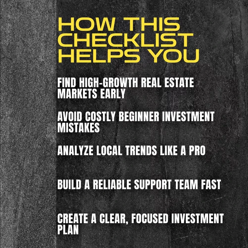 Mastering Emerging Real Estate Markets | Investor Checklist for Emerging Real Estate Markets USA | Digital Download for Smart Investors