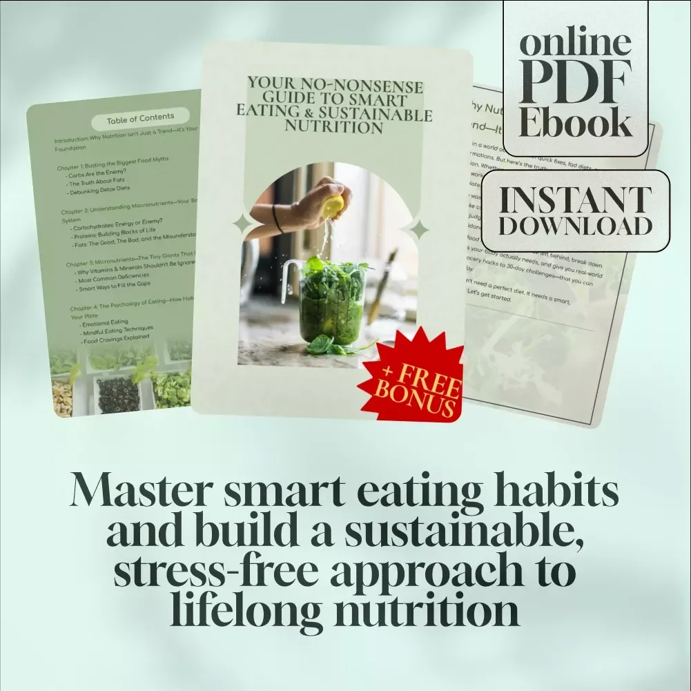 Your No-Nonsense Guide to Smart Eating & Sustainable Nutrition | Diet and Nutrition eBook | Healthy Living Digital Download