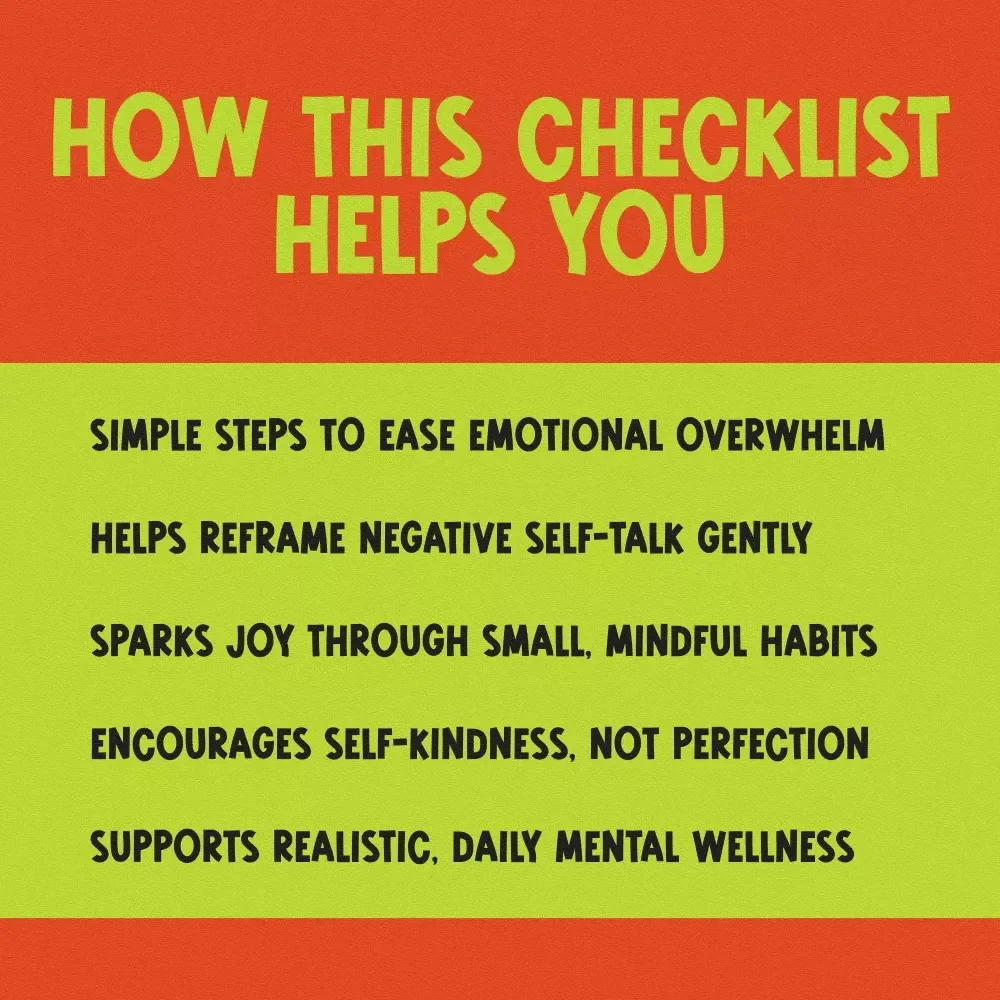 Pocket Positivity Checklist: Tiny Wins for Tough Days | Digital Mental Health Tool for Gentle Mindset Shifts | How to Think Positive When Depressed Guide