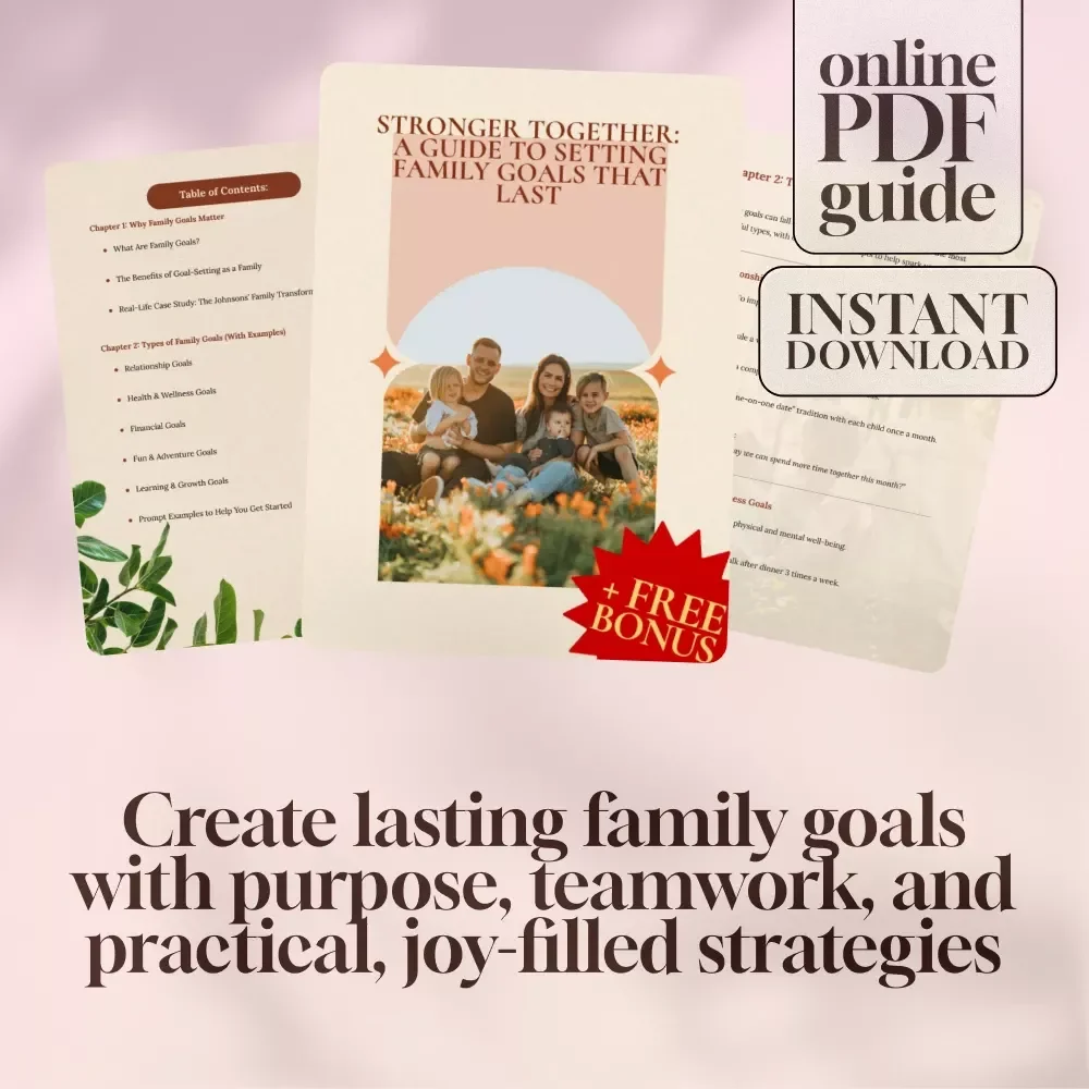 Stronger Together: A Guide to Setting Family Goals That Last | Family Goal Setting Guide with Real-Life Examples of Family Goals | Digital Download PDF eBook