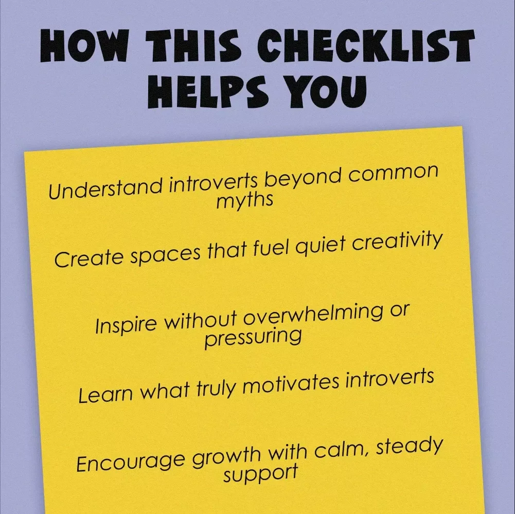 The Quiet Motivation Checklist: How to Support and Inspire an Introvert (Without Overwhelming Them) | Digital Download | How to Motivate an Introvert Checklist for Empaths, Educators, Partners