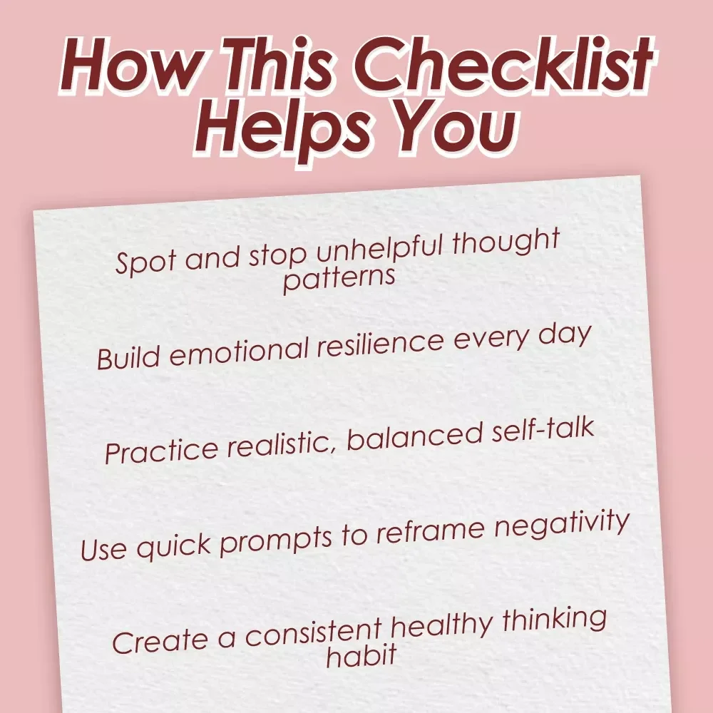 The Healthy Thinking Habit Checklist – Daily Mindset Self-Care for Balanced Thoughts | How to Have Healthy Thinking
