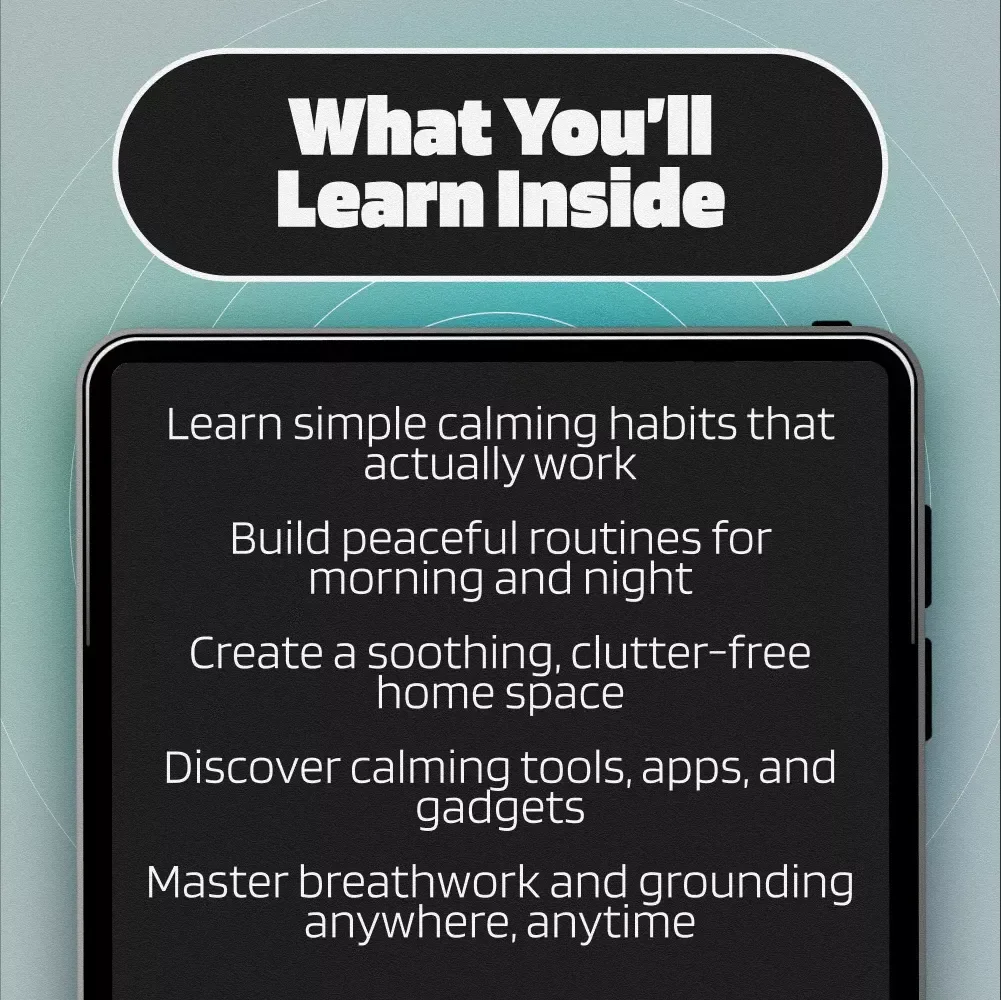 Simple Habits & Soothing Tools to Quiet the Mind | Calming Things eBook | Digital Download for Anxiety Relief & Peaceful Living