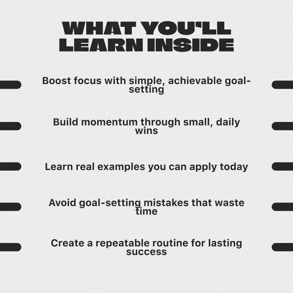 Small Wins, Big Impact: Daily Work Goals That Drive Success | Productivity Guide + Daily Work Goals Examples | Digital Download PDF