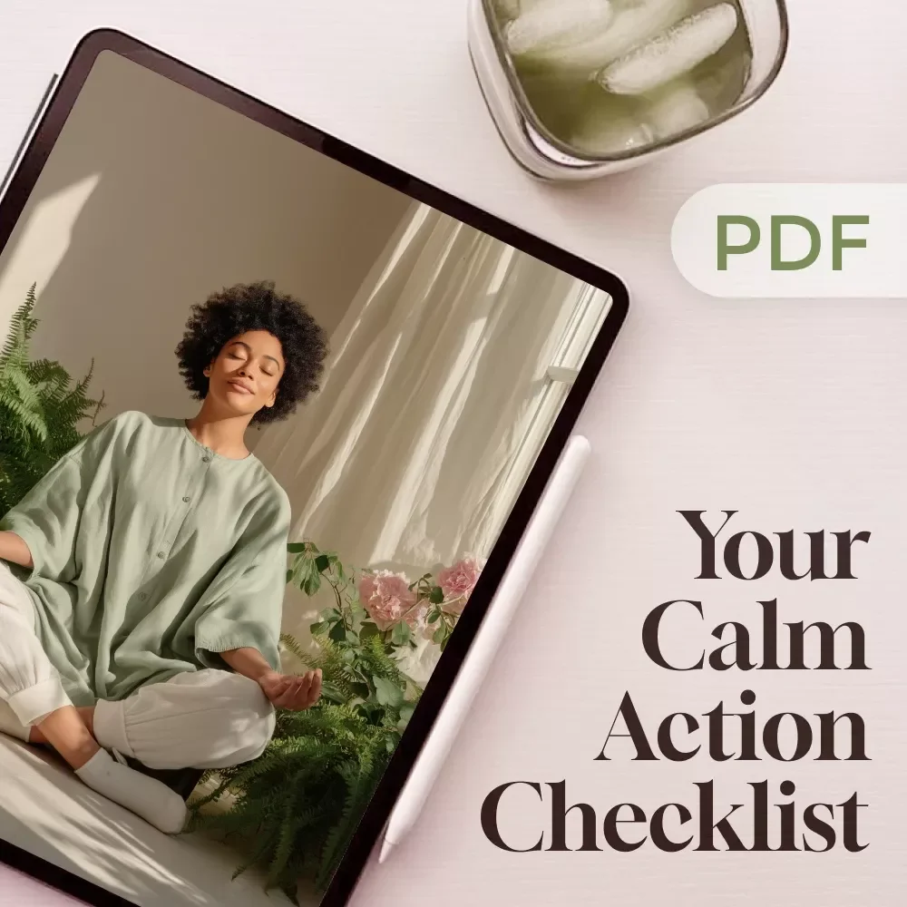 Your Calm Action Checklist: Simple Steps | Digital Checklist for Calming Things, Self-Care & Relaxation