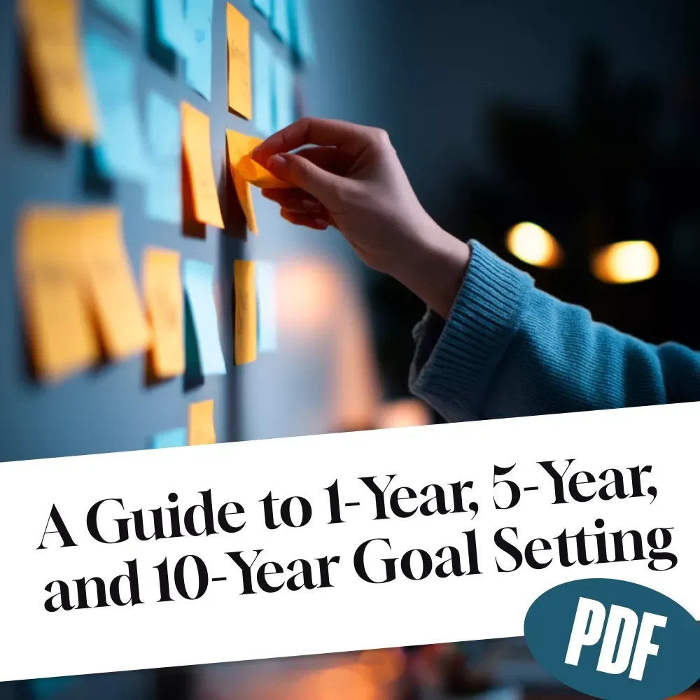 A Guide to 1-Year, 5-Year, and 10-Year Goal Setting | Goal Planner | 1 Year 5 Year 10 Year Goals Example | Digital Download Guide