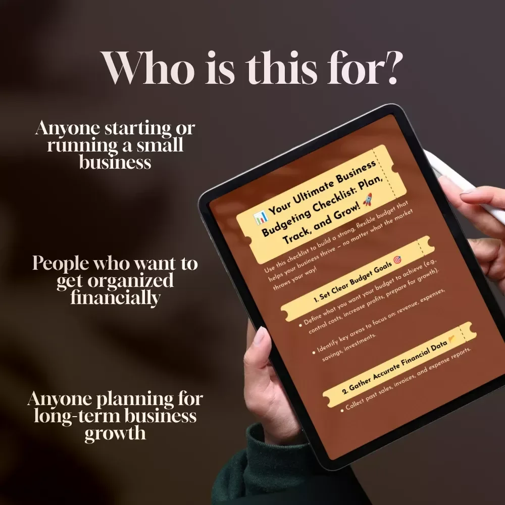 Your Ultimate Business Budgeting Checklist: Plan, Track, and Grow! | Digital Download for Small Business Owners | How to Do a Business Budget Guide