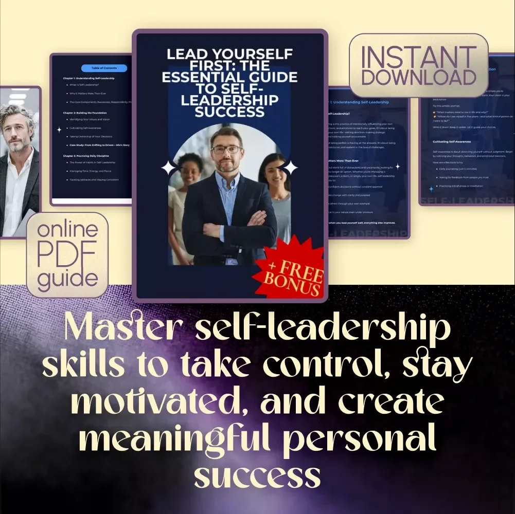 Lead Yourself First: The Essential Guide to Self-Leadership Success | How to Improve Self Leadership | Digital Download Guide for Personal Growth & Productivity