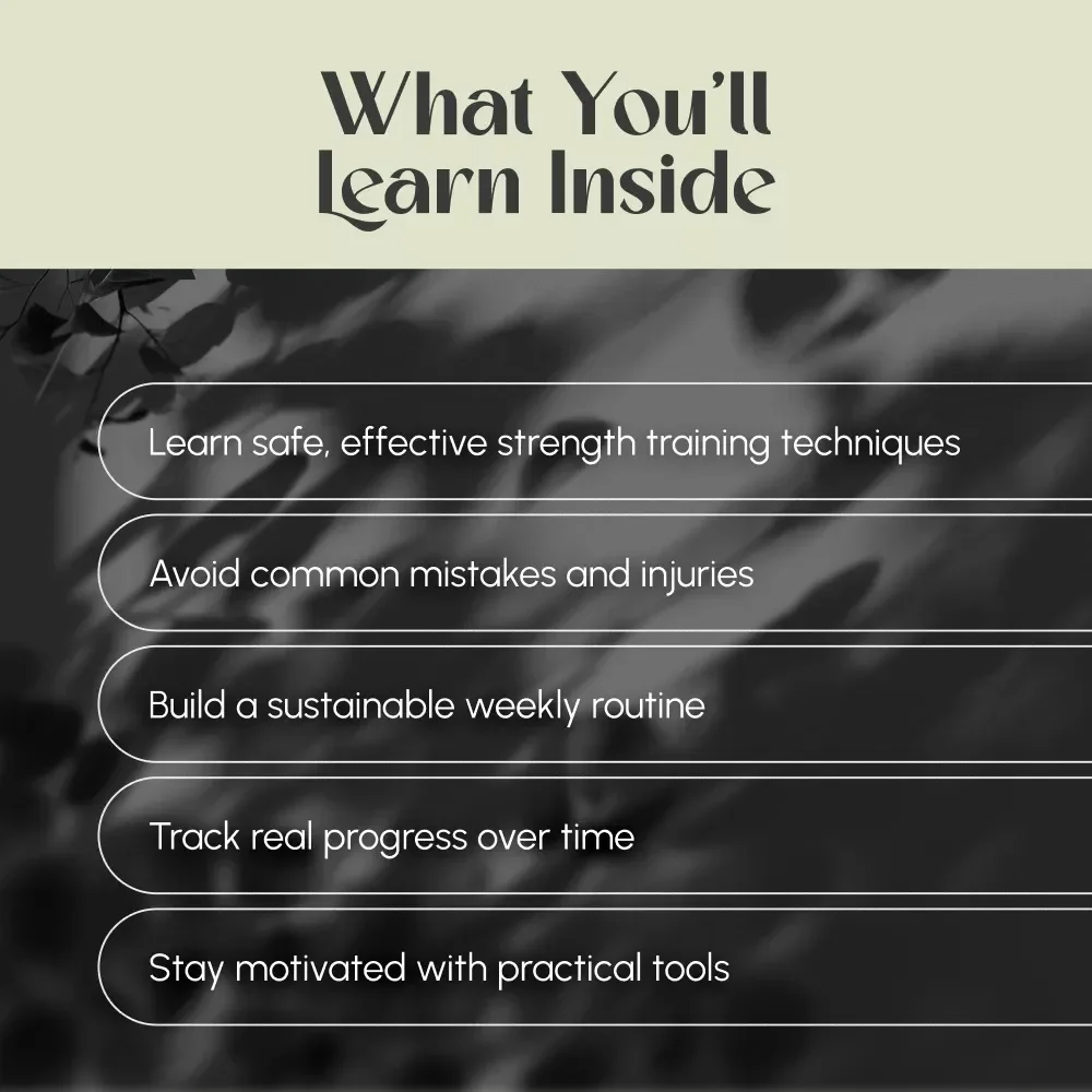 A Simple Guide to Building Muscular Strength That Lasts | Digital Muscular Strength Workout Guide, Strength Training Plan eBook, Fitness Checklist PDF
