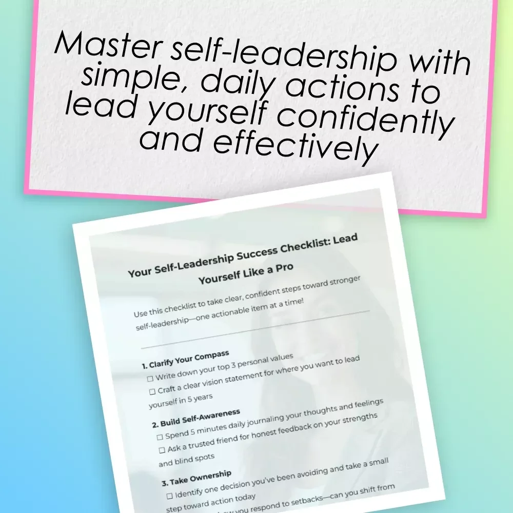 Your Self-Leadership Success Checklist: Lead Yourself Like a Pro | How to Improve Self Leadership | Self-Growth Digital Download for Personal Development