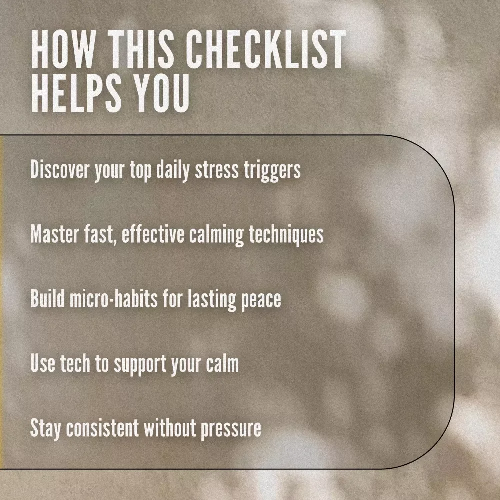 The Calm-Down Checklist for a Relaxed Mind and Energized Life | Printable Ways to Relax Your Mind | Digital Self-Care Mental Health Download