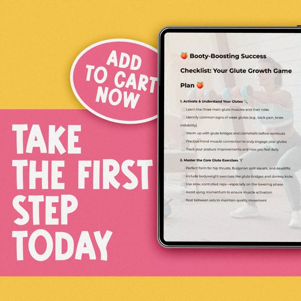 Booty-Boosting Success Checklist: Your Glute Growth Game Plan | Butt Workout Routine Checklist for Glute Gains, Home or Gym Fitness, Digital Download PDF