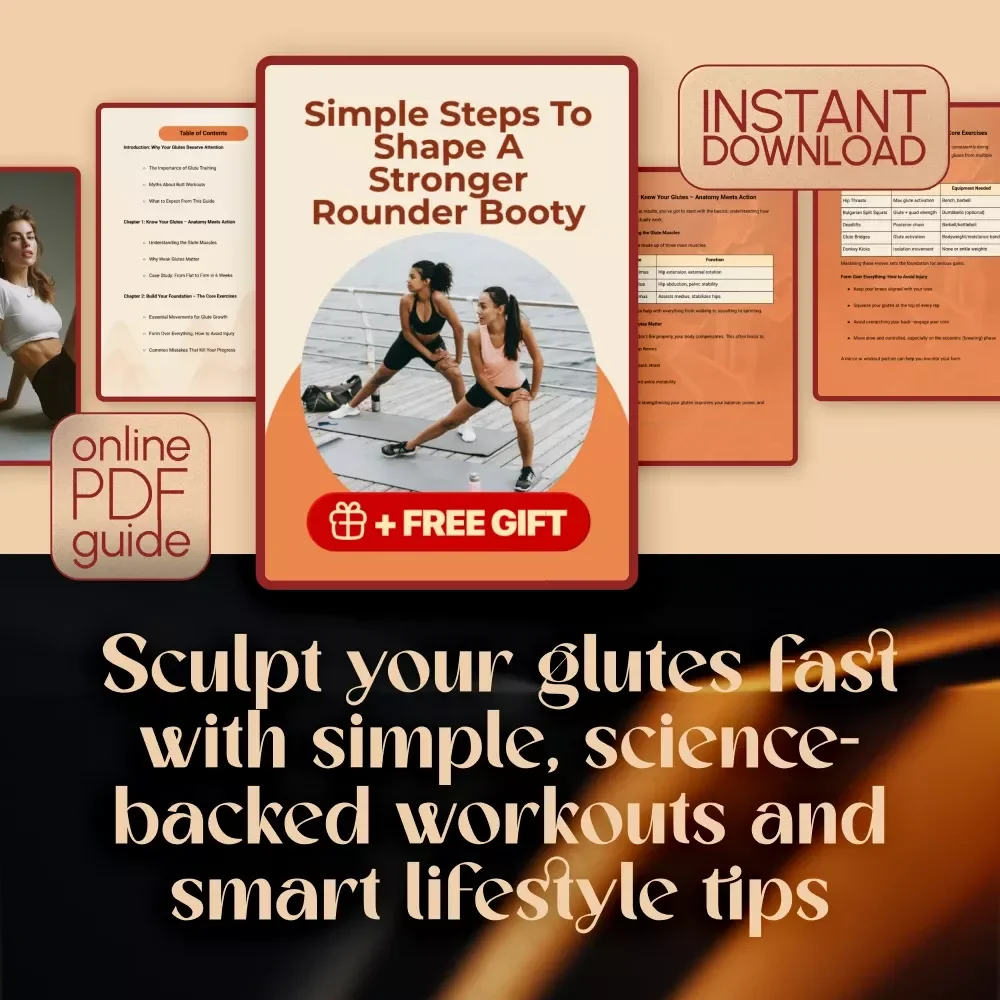 Simple Steps To Shape A Stronger Rounder Booty | Butt Workout Routine Guide for Women | Digital Fitness eBook & Glute Training Plan